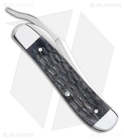 Case RussLock Knife 3.5" Pocket Worn Crandall Jig Gray Bone (61953L CS) 58420